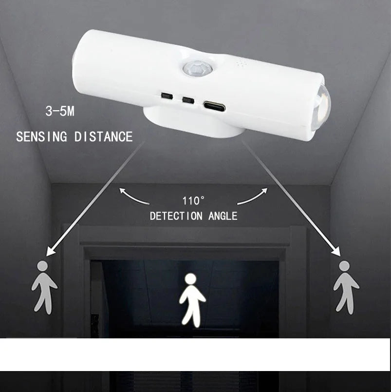 Rechargeable Magnetic LED Night Light RGB Sunset Lamp Wireless Wall Lamp With Motion Sensor For Stair Cabinet Hallway Room Decor