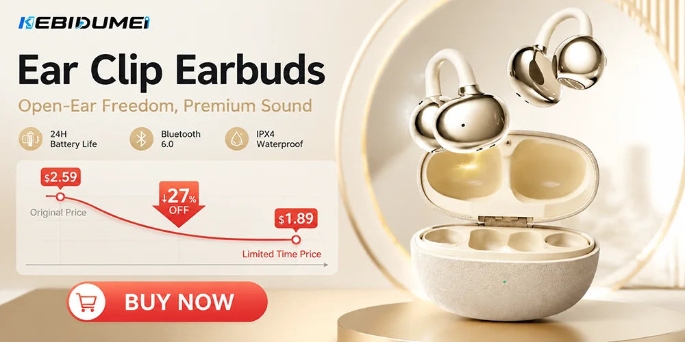Bluetooth 6.0 Earphone Ear Hook Headphone 270 Degree Rotation LED Display HIFI Stereo Noise Reduction Headset Waterproof Earbud