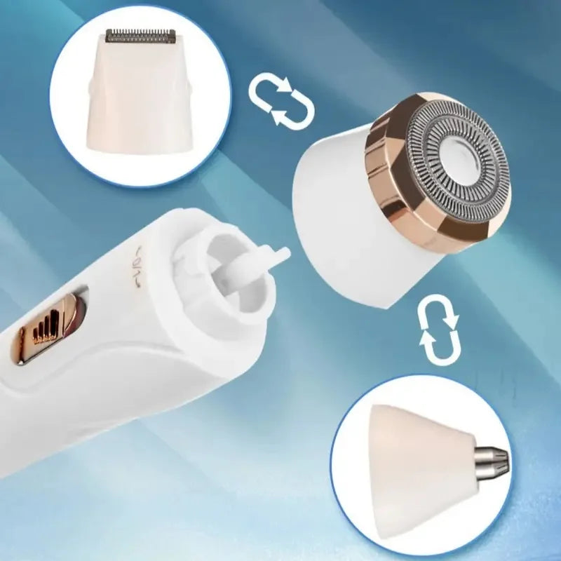 USB Charging Three in One Shaver, Women's Home Multifunctional Underarm Hair Removal Device, Eyebrow Trimmer, Nose Hair Remover