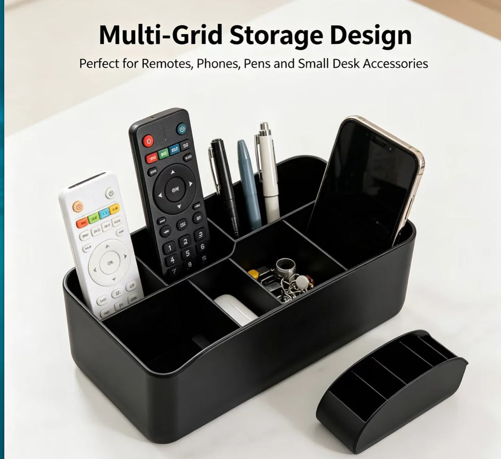 5 Compartments Remote Control Box Living Room Desktop Storage Box  Air Conditioner TV Remote Control Bracket Storage