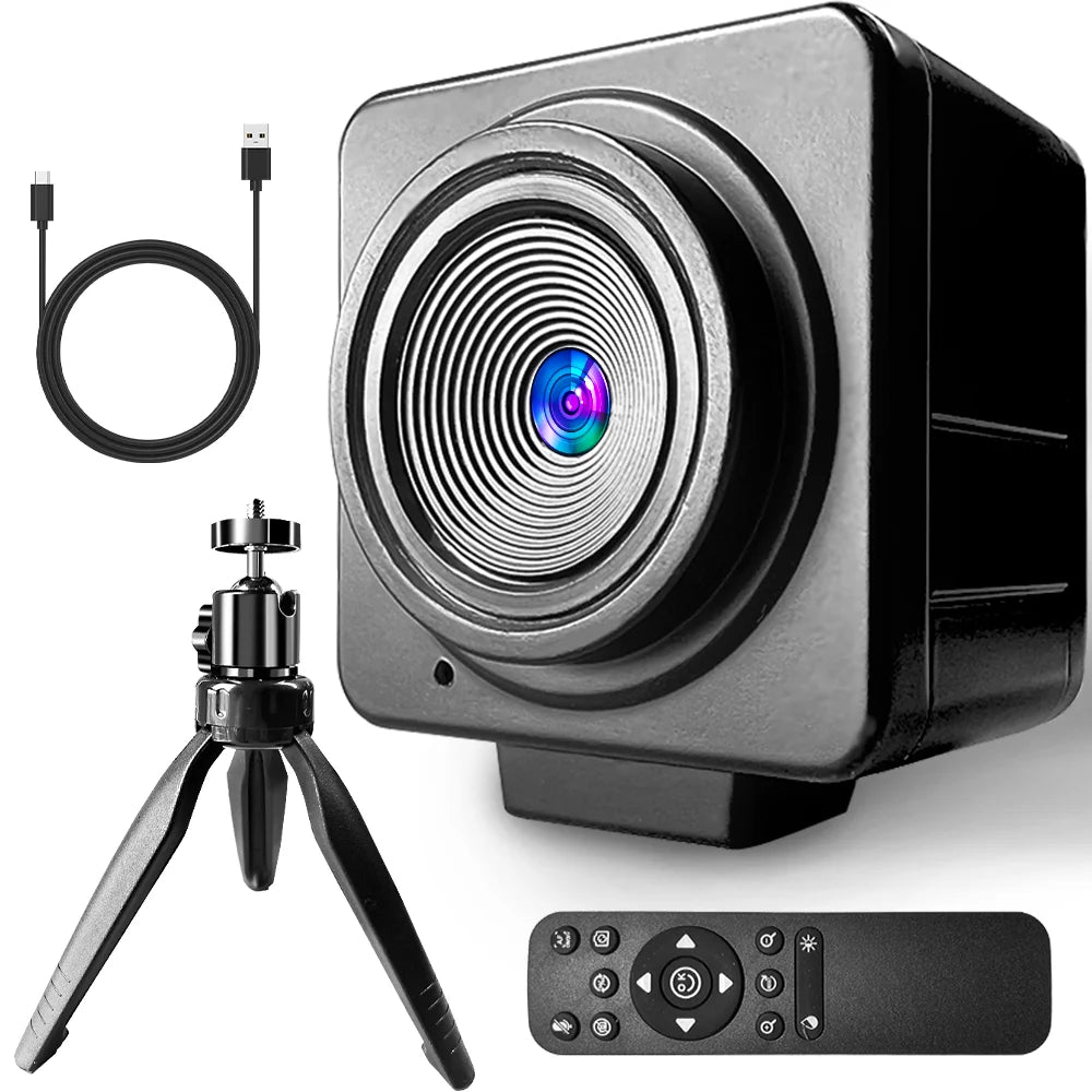 4K USB Webcam Autofocus Remote Control Mini Metal USB Camera1080P 30FPS with Tripod Mic for/Pro Live Streaming Video Call