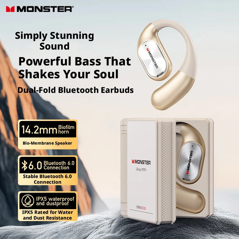 audífonos MONSTER auriculares open ear ac530 earbuds over ear earbuds wireless bluetooth earphone headphones for running fitnes