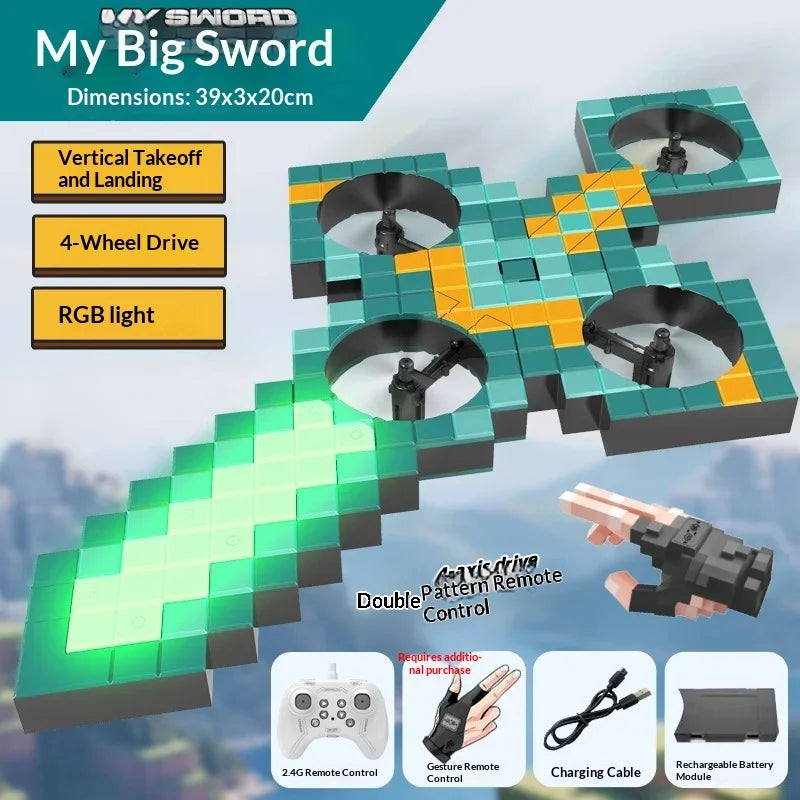 73cm Dual Control Control Flying Drone For Kids Rc Hand Sensing Remote Control Airplane Toy With Led Lights Easy To Fly Indoor