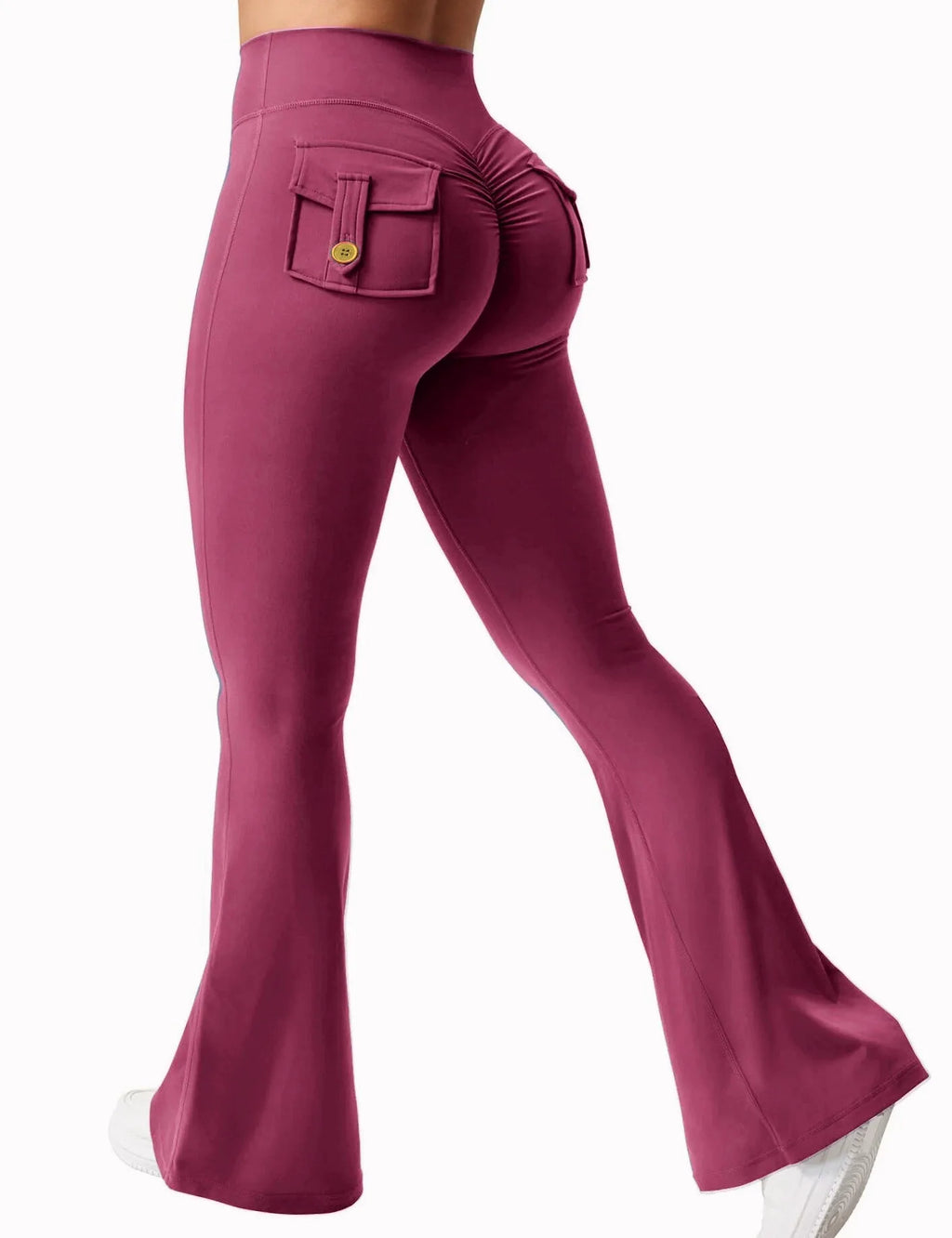 Fitness Yoga Leggings for Women Button Pocket Gym Leggings High Waist Butt Liftting Tights Leggins