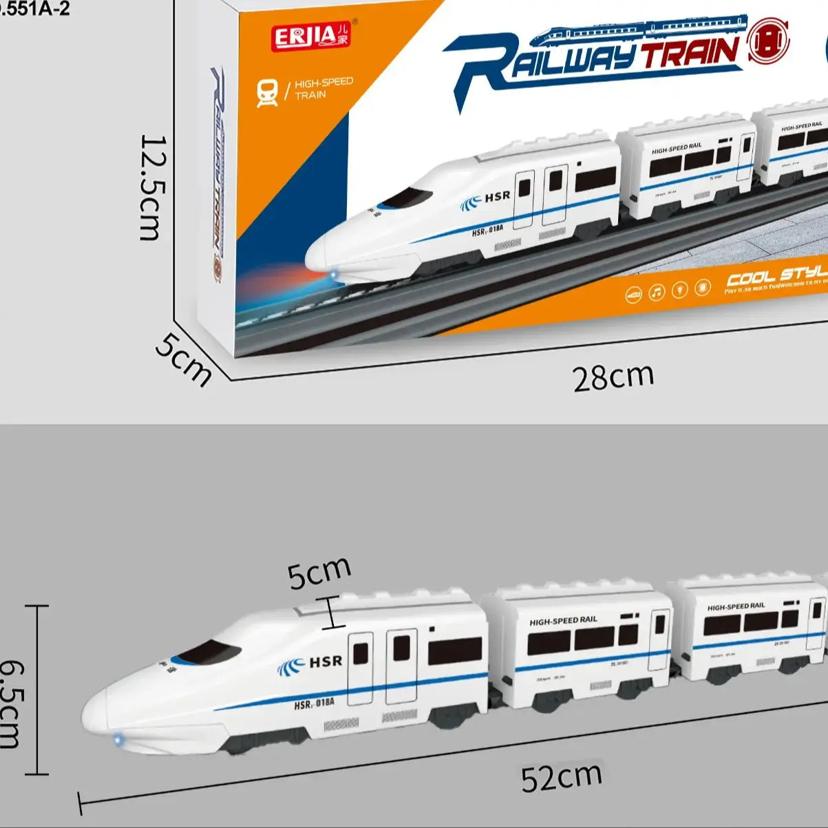 Kids DIY Simulation High Speed Railway Train Toy Car Electric Sound Light Model Train Educational Toys for Boys Girls Gift