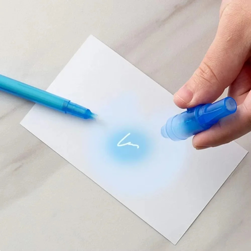4-12pcs Invisible Ink Pen Spy Pen with UV Light Magic Marker for Secret Message Treasure Box Prizes Kids Party Favors Toys Gift