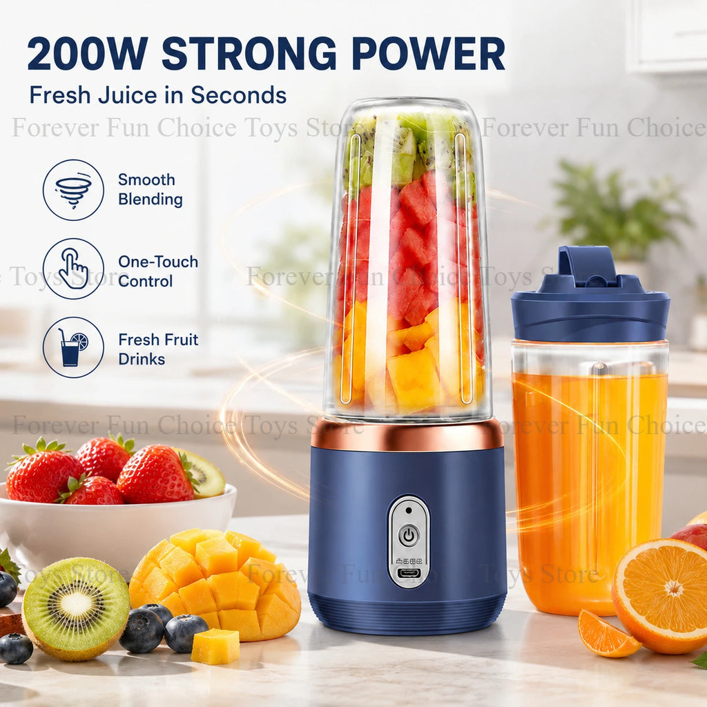 Electric Juicer Small Fruit Juicing Cup USB Charging Portable Outdoor Travel Electric Juicer 400ml Home Kitchen Milkshake Mixer