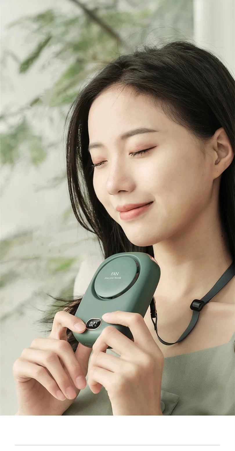 New Mini Portable Fan Portable Rechargeable Bladeless Turbo Ultra Quiet Student Hand Held Fan Outdoor Sports Travel