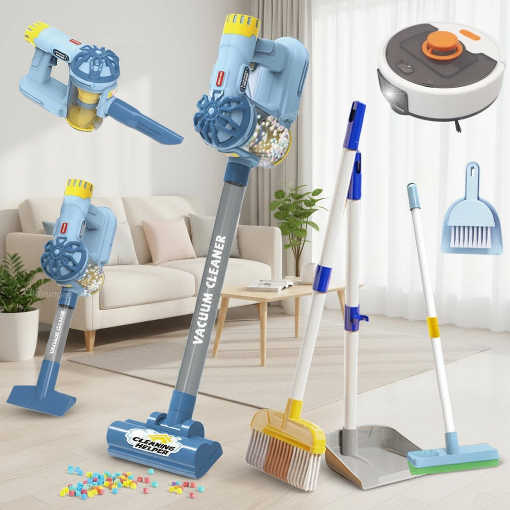 Kids Simulation Electric Vacuum Cleaner Toy Set Housekeeping Role Play Educational Toys for Toddlers Perfect Gift for Girls Boys
